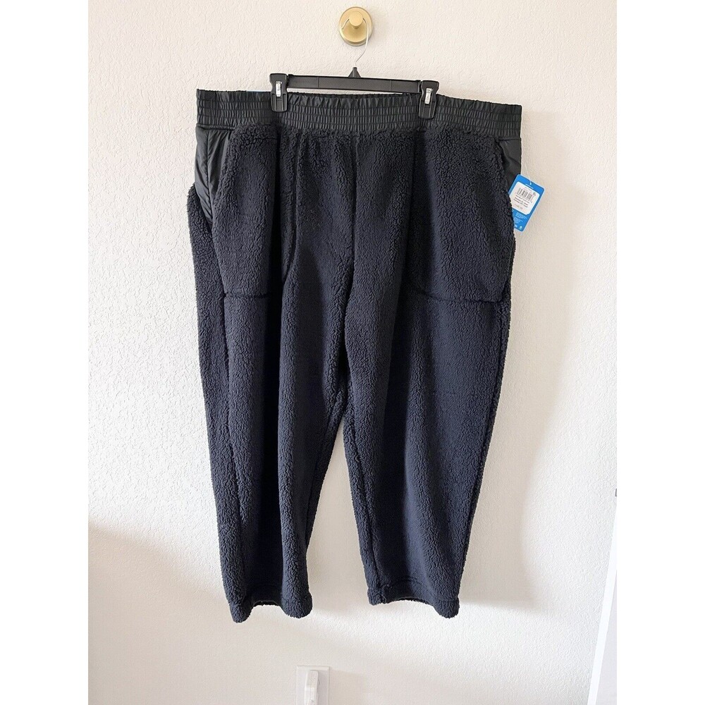 $100 Columbia Womens West Bend Fleece Pull-On Pants Black Size 3X SHORT
